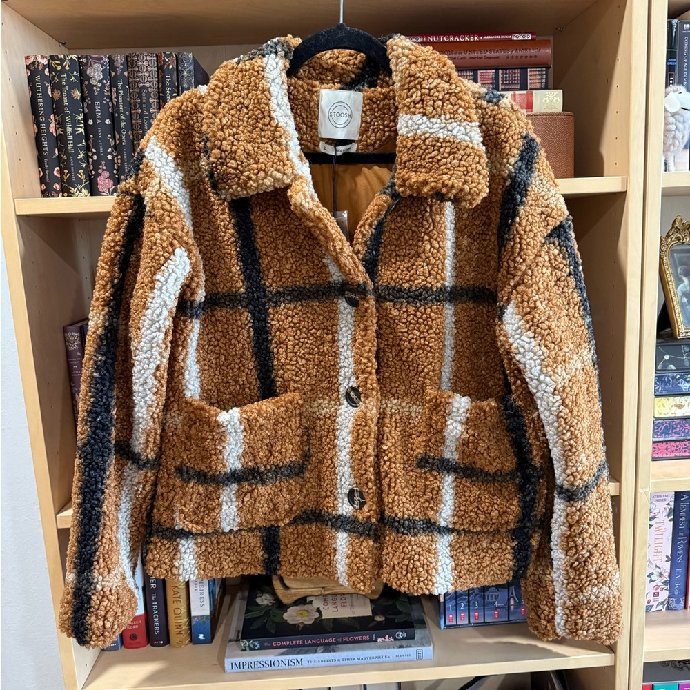 NWOT Plaid Teddy Fleece Sherpa Jacket